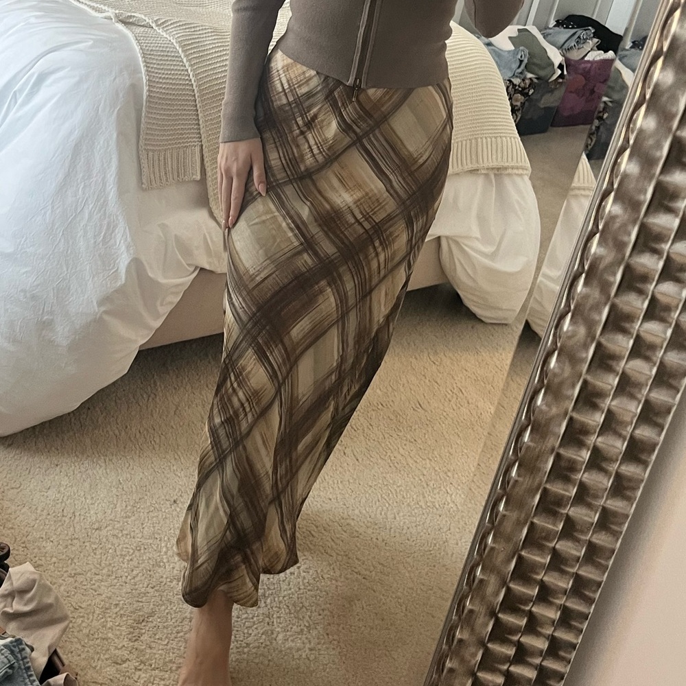 Zara Brown Midi Skirt